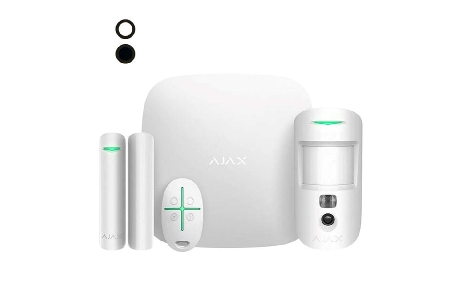 AJAX STARTERKİT CAM ALARM SETİ 100 DEDEKTÖR, 9 BÖLGE, 50 KULLANICI, 32 SENARYO VE 5 REX/REX2 KAPASİTELİ